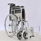 Electroplated Single-Mazar Leather Soft-seat Wheelchair