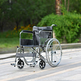 Electroplated Single-Mazar Leather Soft-seat Wheelchair