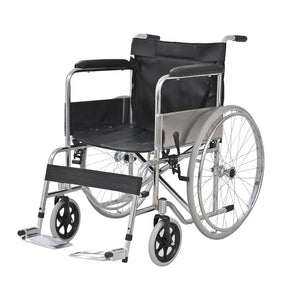 Electroplated Single-Mazar Leather Soft-seat Wheelchair