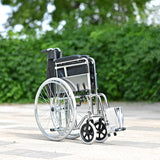 Electroplated Single-Mazar Leather Soft-seat Wheelchair